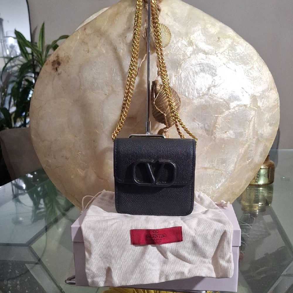 Valentino Black Leather Chain Bag - Picture 1 of 4